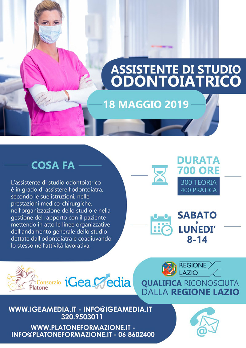 Locandina corso assistente alla poltrona Roma 2019