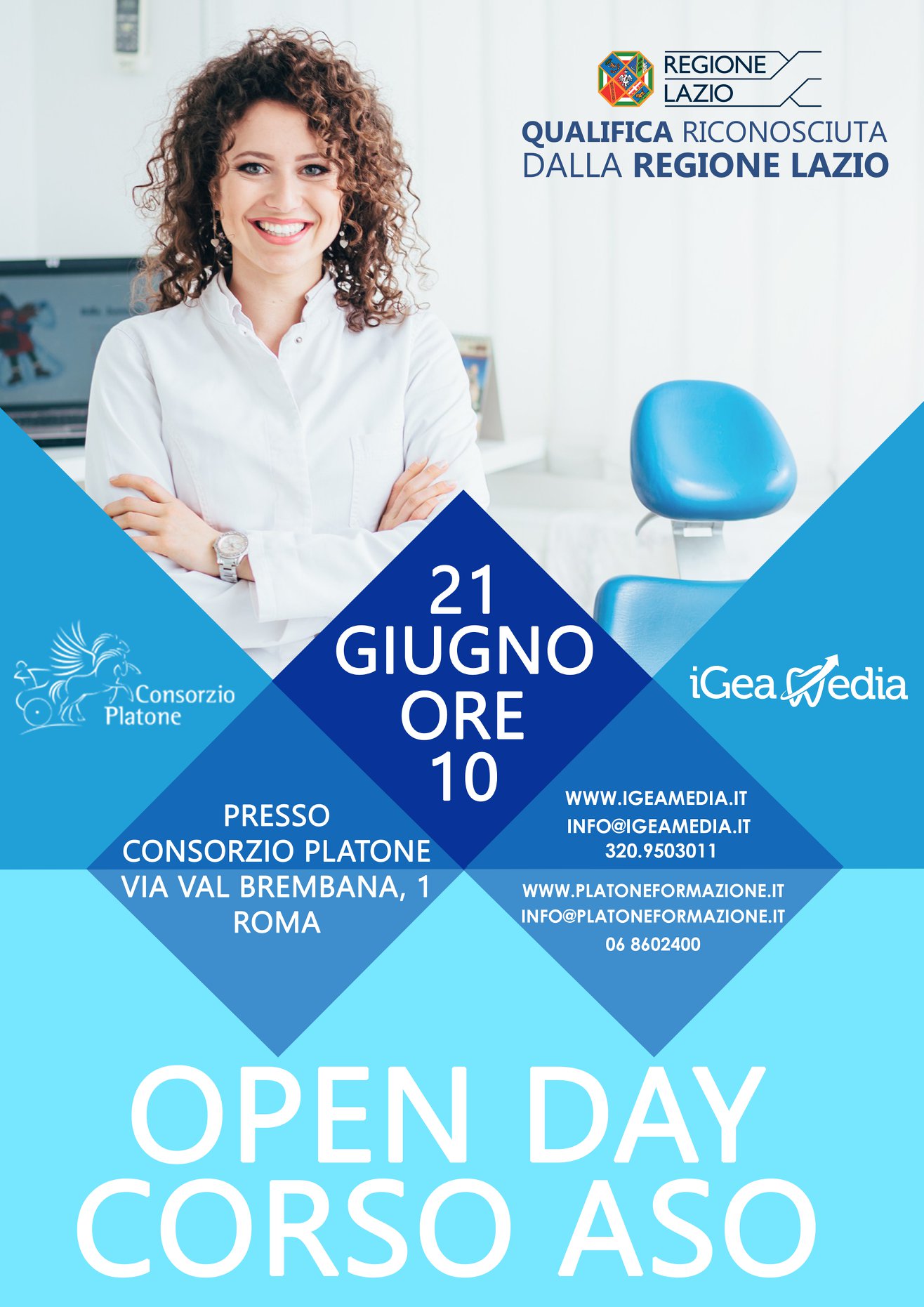 Incontro Gratuito di presentazione nuovo corso per Assistenti alla Poltrona (corso ASO) Locandina Open Day corso Assistente Alla Poltrona